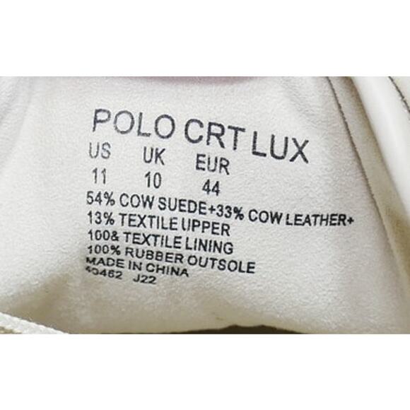 NEW POLO RALPH LAUREN COURT LEATHER SNEAKER SHOE CREAM MSRP $148 MENS SIZE - 11 - Picture 8 of 8